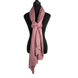 NWOT | Dusty Rose Mauve Lightweight Linen Blend Scarf Shawl Wrap | 35" x 75"